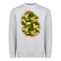 Heather Grey camouflage patch 4 Heavyweight Sweatshirt - BundleAndBundleShop