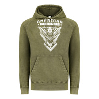 Vintage Olive American Fighter 3 Vintage Hoodie - lanVoArt