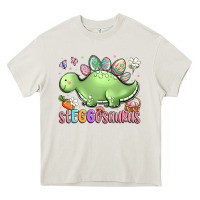 Cream easter stegosaurus delight Heavy Core Tee - LillyAllenDesigns
