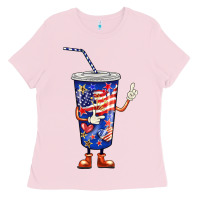 Bubblegum Pink 4th of july coca Ladies Tee - BarkalooDesign