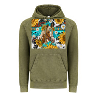 Vintage Olive cowhide aztec horse Vintage Hoodie - TumblerDesignByShophia