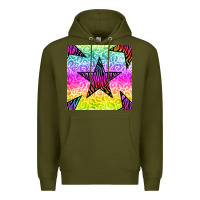 Army Green zebra glitter star seamless pattern Premium Hoodie - BundleAndBundleShop
