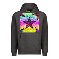 Charcoal Heather zebra glitter star seamless pattern Premium Hoodie - BundleAndBundleShop