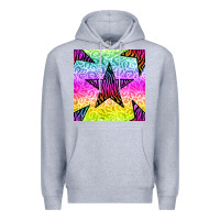 Heather Grey zebra glitter star seamless pattern Premium Hoodie - BundleAndBundleShop