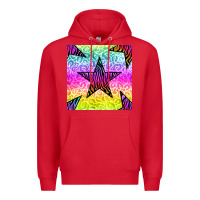 Red zebra glitter star seamless pattern Premium Hoodie - BundleAndBundleShop