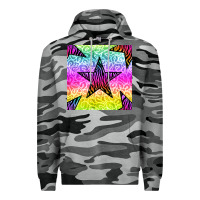 Slate Camo zebra glitter star seamless pattern Premium Hoodie - BundleAndBundleShop
