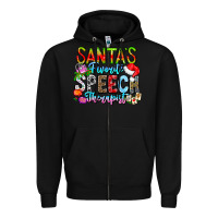 Black festive speech therapist tribute Zipper Hoodie - CowhideDigitalArt
