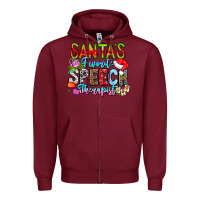 Burgundy festive speech therapist tribute Zipper Hoodie - CowhideDigitalArt