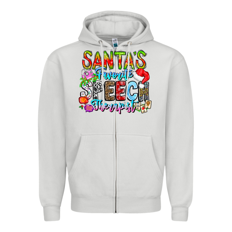 Festive Speech Therapist Tribute Zipper Hoodie by CowhideDigitalArt | Teevron