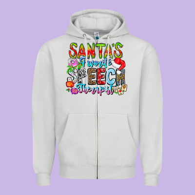 Festive Speech Therapist Tribute Zipper Hoodie Designed By Cowhidedigitalart