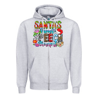 Heather Grey festive speech therapist tribute Zipper Hoodie - CowhideDigitalArt