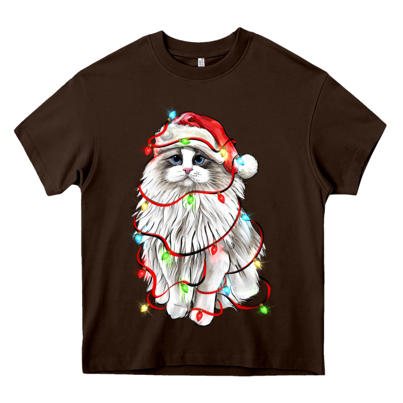 Christmas Ragdoll Cat Heavy Core Tee by LillyAllenDesigns | Teevron