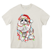 Cream christmas ragdoll cat Heavy Core Tee - LillyAllenDesigns
