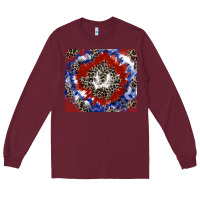 Burgundy patriotic tie dye Long Sleeve Tee - CowGirlArtShop