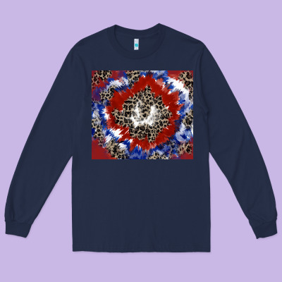 Patriotic Tie Dye Long Sleeve Tee Designed By Cowgirlartshop