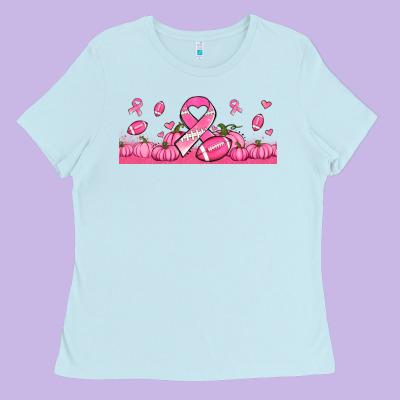 Breast Cancer American Football Ladies Tee Designed By Jasminsmagicworld