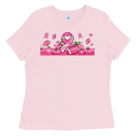 Bubblegum Pink breast cancer american football Ladies Tee - Jasminsmagicworld
