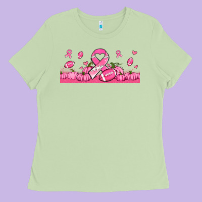 Breast Cancer American Football Ladies Tee Designed By Jasminsmagicworld