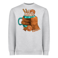 Winter Coffee Cup With Scarf Heavyweight Sweatshirt | Teevron