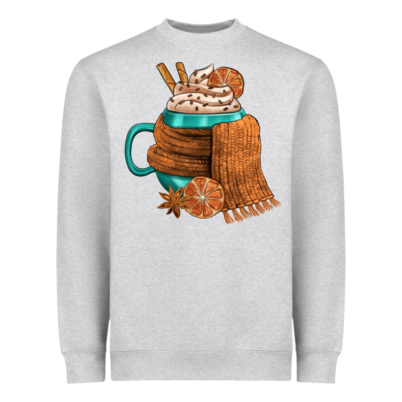 Winter Coffee Cup With Scarf Heavyweight Sweatshirt by FaDigitalArtStudio | Teevron