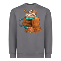 Storm Winter Coffee Cup With Scarf Heavyweight Sweatshirt - FaDigitalArtStudio
