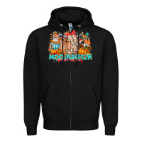 Black Moo Pumpkin Get Out The Way Zipper Hoodie - CowhideDigitalArt