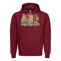 Burgundy Moo Pumpkin Get Out The Way Zipper Hoodie - CowhideDigitalArt