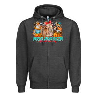 Charcoal Heather Moo Pumpkin Get Out The Way Zipper Hoodie - CowhideDigitalArt