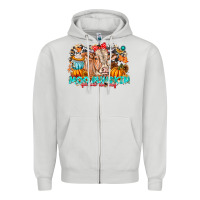 Dove Grey Moo Pumpkin Get Out The Way Zipper Hoodie - CowhideDigitalArt