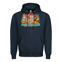 Navy Moo Pumpkin Get Out The Way Zipper Hoodie - CowhideDigitalArt