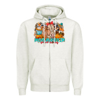 Oatmeal Heather Moo Pumpkin Get Out The Way Zipper Hoodie - CowhideDigitalArt