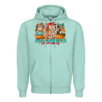 Seafoam Moo Pumpkin Get Out The Way Zipper Hoodie - CowhideDigitalArt