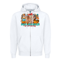 White Moo Pumpkin Get Out The Way Zipper Hoodie - CowhideDigitalArt