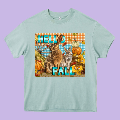 Hello Fall Heavy Core Tee Designed By Lillyallendesigns