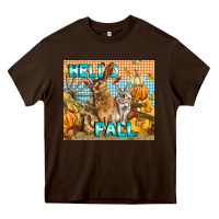 Chocolate Brown Hello Fall Heavy Core Tee - LillyAllenDesigns