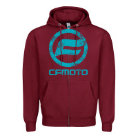 Burgundy CF Moto Vintage UTV ATV SXS original off road Gift Long Sleeve Zipper Hoodie - lanVoArt