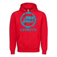 Red CF Moto Vintage UTV ATV SXS original off road Gift Long Sleeve Zipper Hoodie - lanVoArt