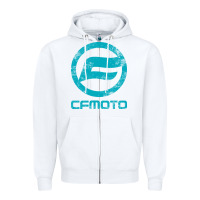 White CF Moto Vintage UTV ATV SXS original off road Gift Long Sleeve Zipper Hoodie - lanVoArt