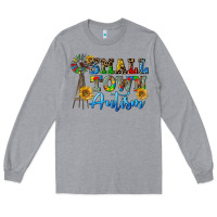 Heather Grey small town autism Long Sleeve Tee - CowGirlArtShop