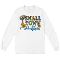 White small town autism Long Sleeve Tee - CowGirlArtShop