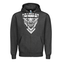Charcoal Heather American Fighter 3 Zipper Hoodie - lanVoArt