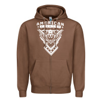 Chestnut American Fighter 3 Zipper Hoodie - lanVoArt