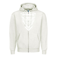 Oatmeal Heather American Fighter 3 Zipper Hoodie - lanVoArt