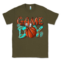 Army Green Game day leopard basketball Classic Tee - NancyCooperArtShop