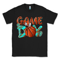 Black Game day leopard basketball Classic Tee - NancyCooperArtShop