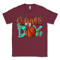 Burgundy Game day leopard basketball Classic Tee - NancyCooperArtShop
