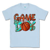 Dusty Blue Game day leopard basketball Classic Tee - NancyCooperArtShop