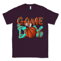 Plum Game day leopard basketball Classic Tee - NancyCooperArtShop