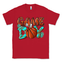 Red Game day leopard basketball Classic Tee - NancyCooperArtShop