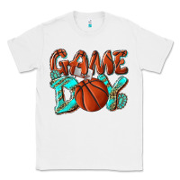 White Game day leopard basketball Classic Tee - NancyCooperArtShop